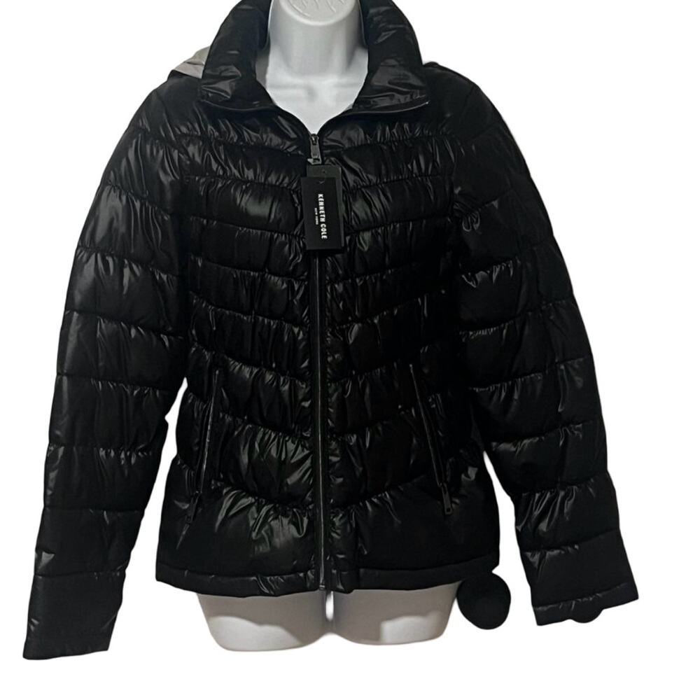 NWT Kenneth Cole Black Packable Puffer Jacket size S
